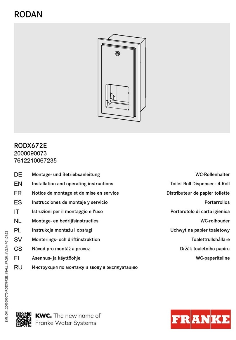 Franke RODAN RODX672E User manual