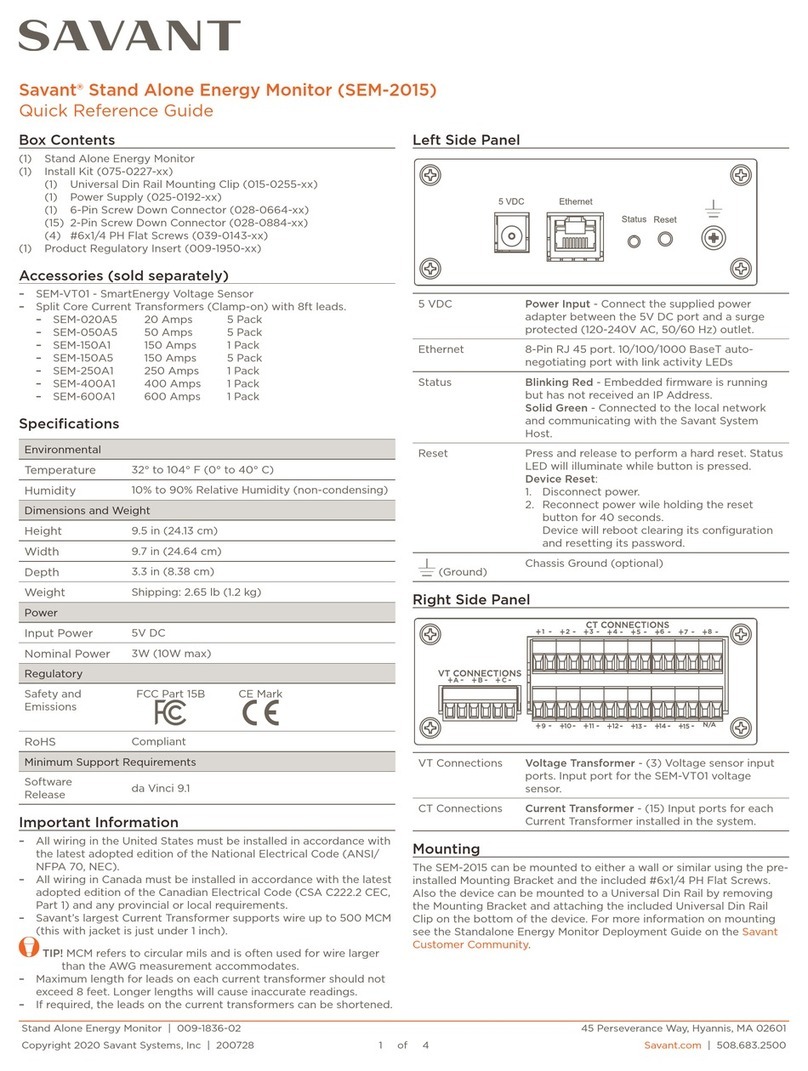 Savant SEM-2015 User manual