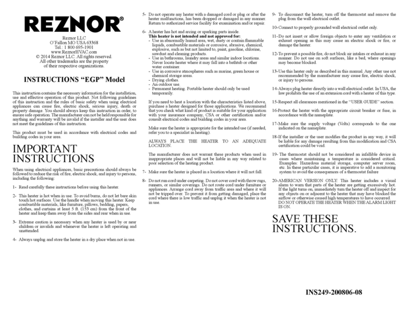 Reznor EGP instructions