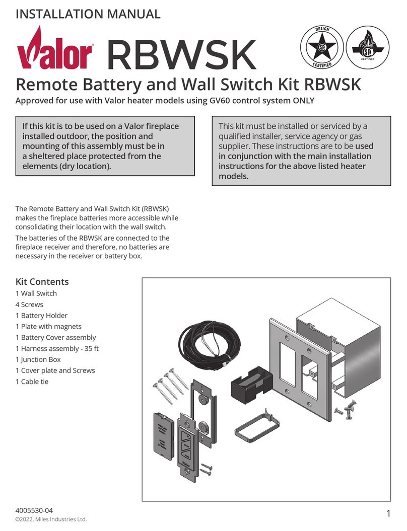 Miles Industries Valor RBWSK User manual Miles Industries Valor RBWSK User manual