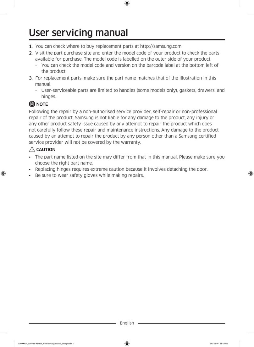Samsung RB3VTS Series User servicing manual