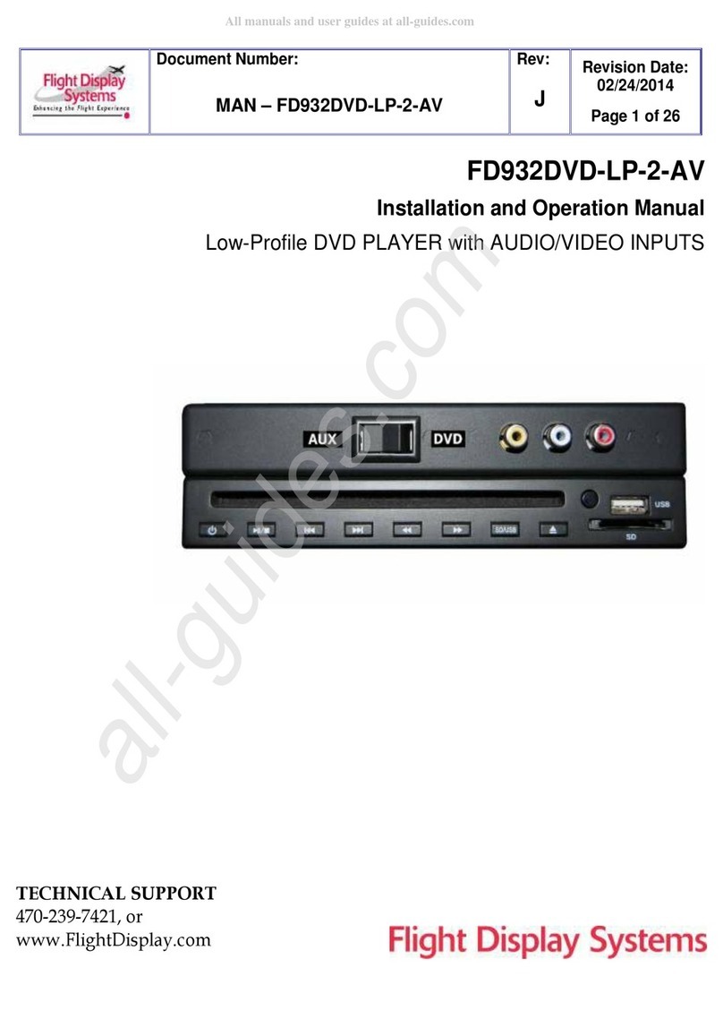 Flight Display Systems FD932DVD-LP-2-AV Installation and operation manual