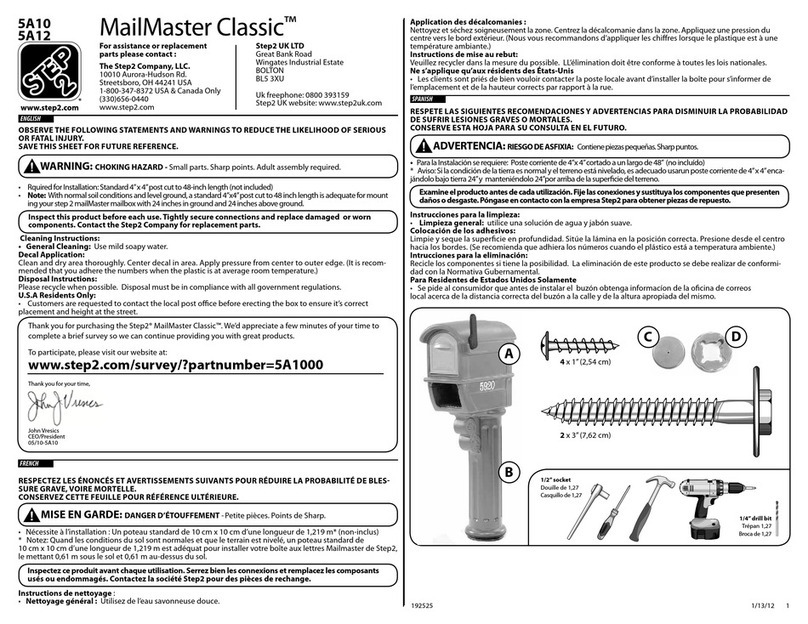 Step 2 MailMaster Classic 5A10 User manual