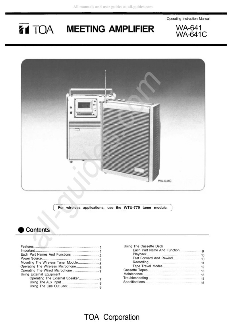 Toa WA-641 Instruction Manual Toa WA-641 Instruction Manual