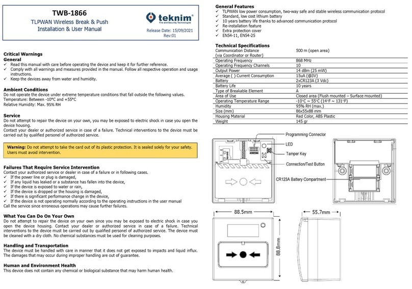 Teknim TWB-1866 Installation & user manual