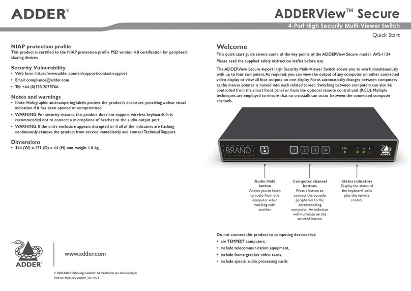 ADDER ADDERView Secure User manual