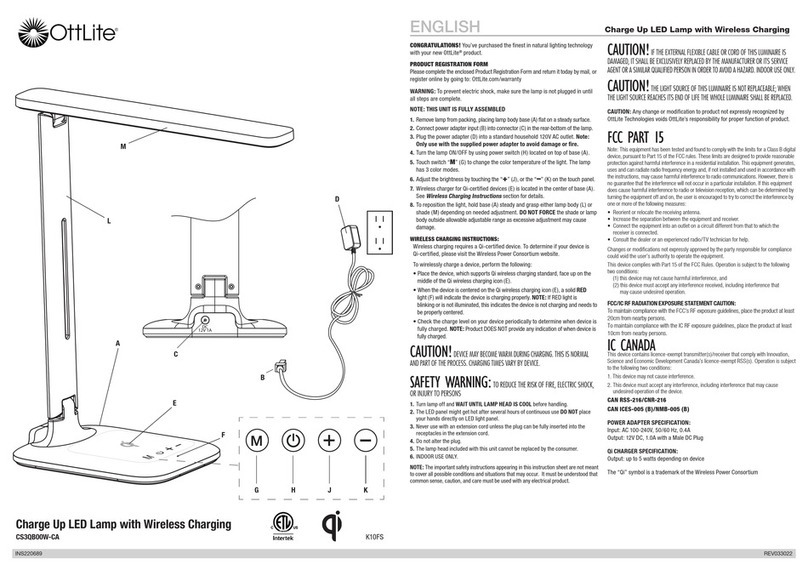 OttLite CS3QB00W-CA manual