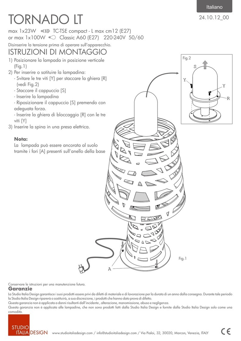 Studio Italia Design TORNADO LT Mounting instructions Studio Italia Design TORNADO LT Mounting instructions