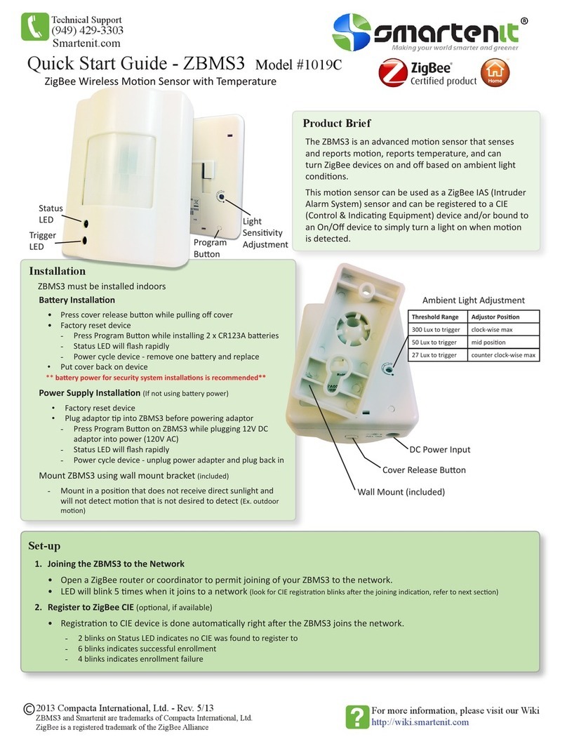 Smartenit ZBMS3 quick start guide