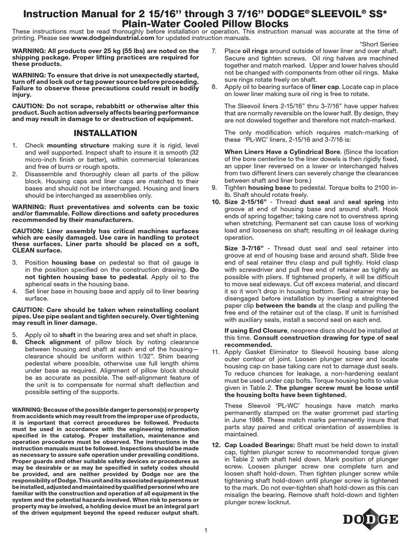Dodge SLEEVOIL 2-15/16 instruction manual