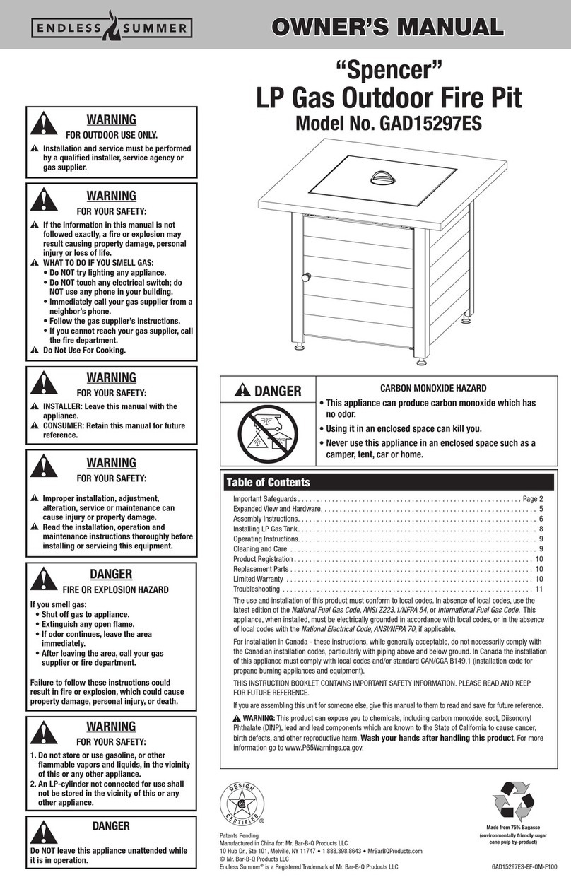 Endless Summer Spencer GAD15297ES User manual