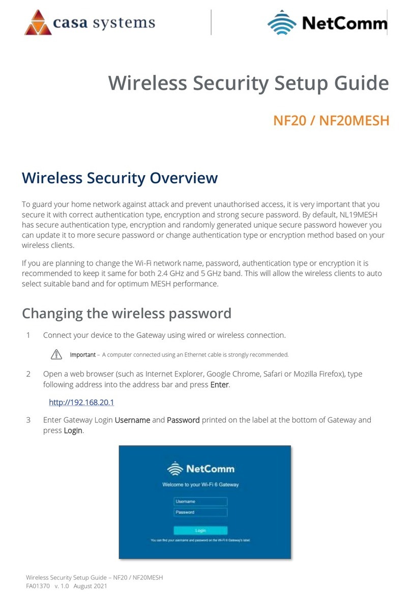 Casa Systems NetComm NF20 Setup guide