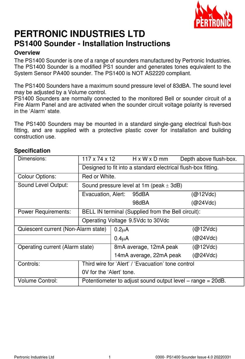 Pertronic PS1400 User manual