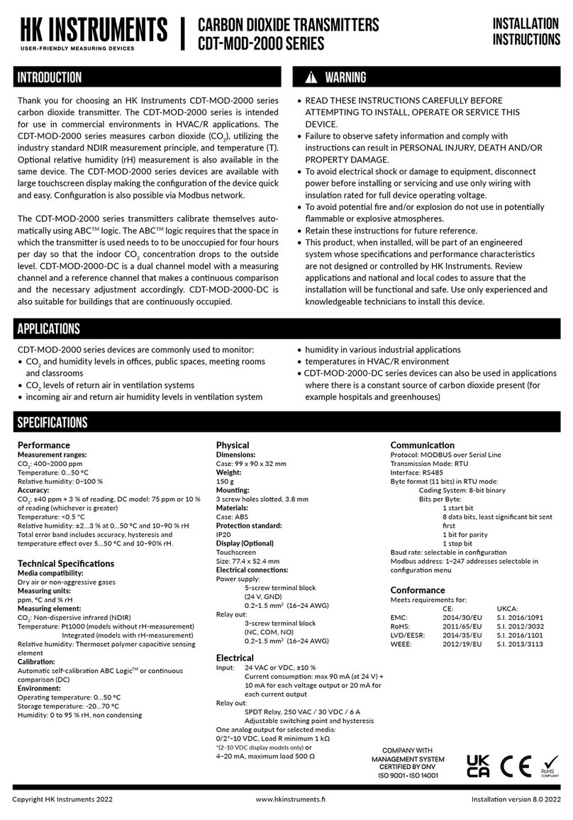 HK Instruments CDT-MOD-2000 Series User manual