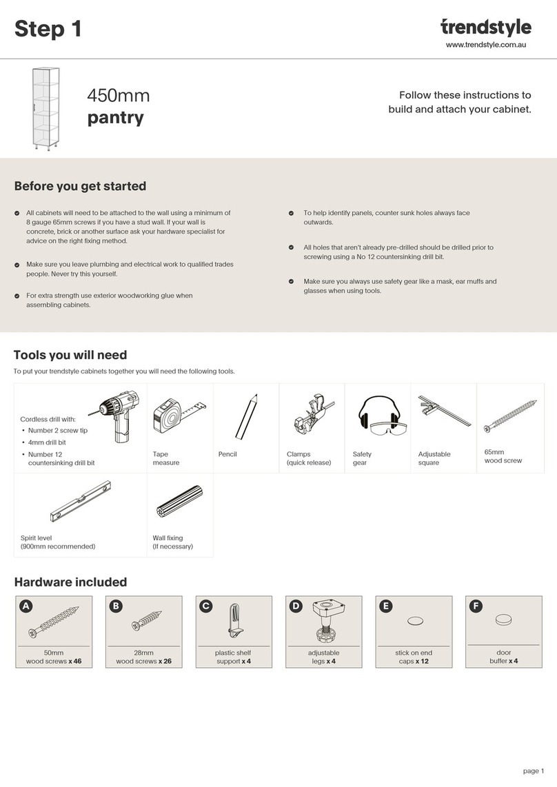 Trendstyle 450mm pantry instructions