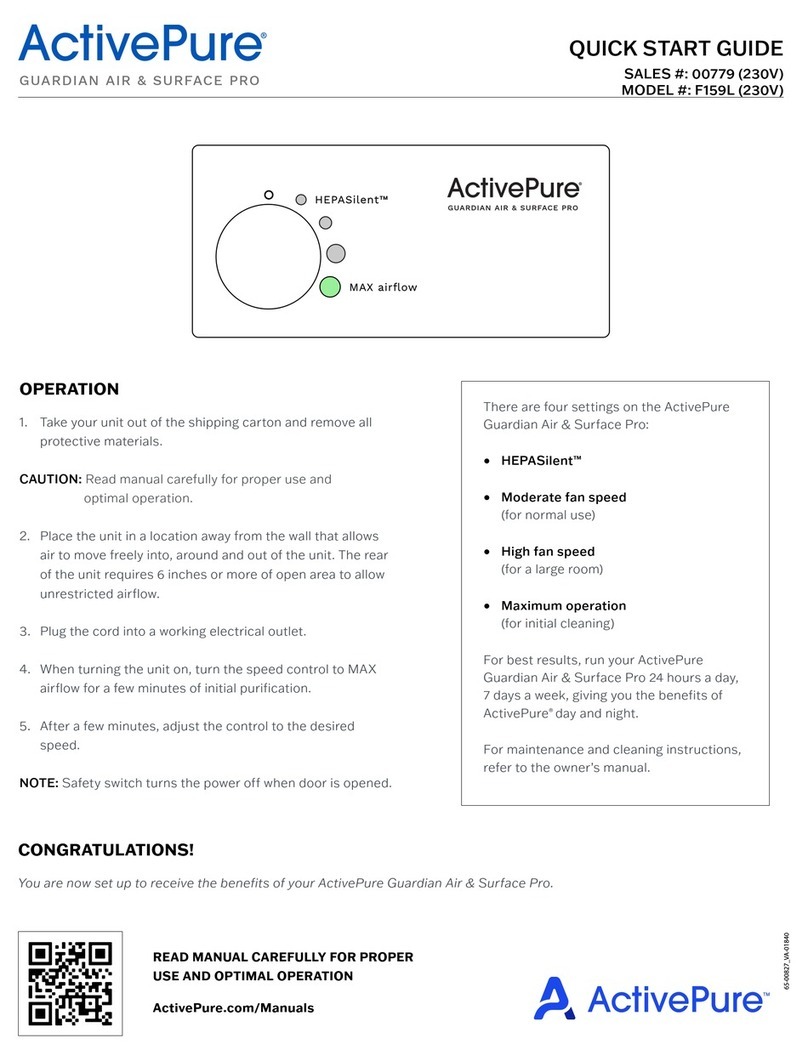 ActivePure F159L quick start guide
