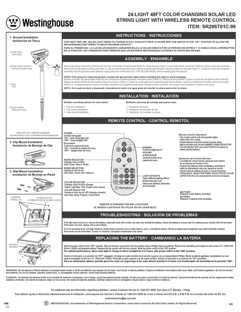 Westinghouse SR29ST01C-99 user manual