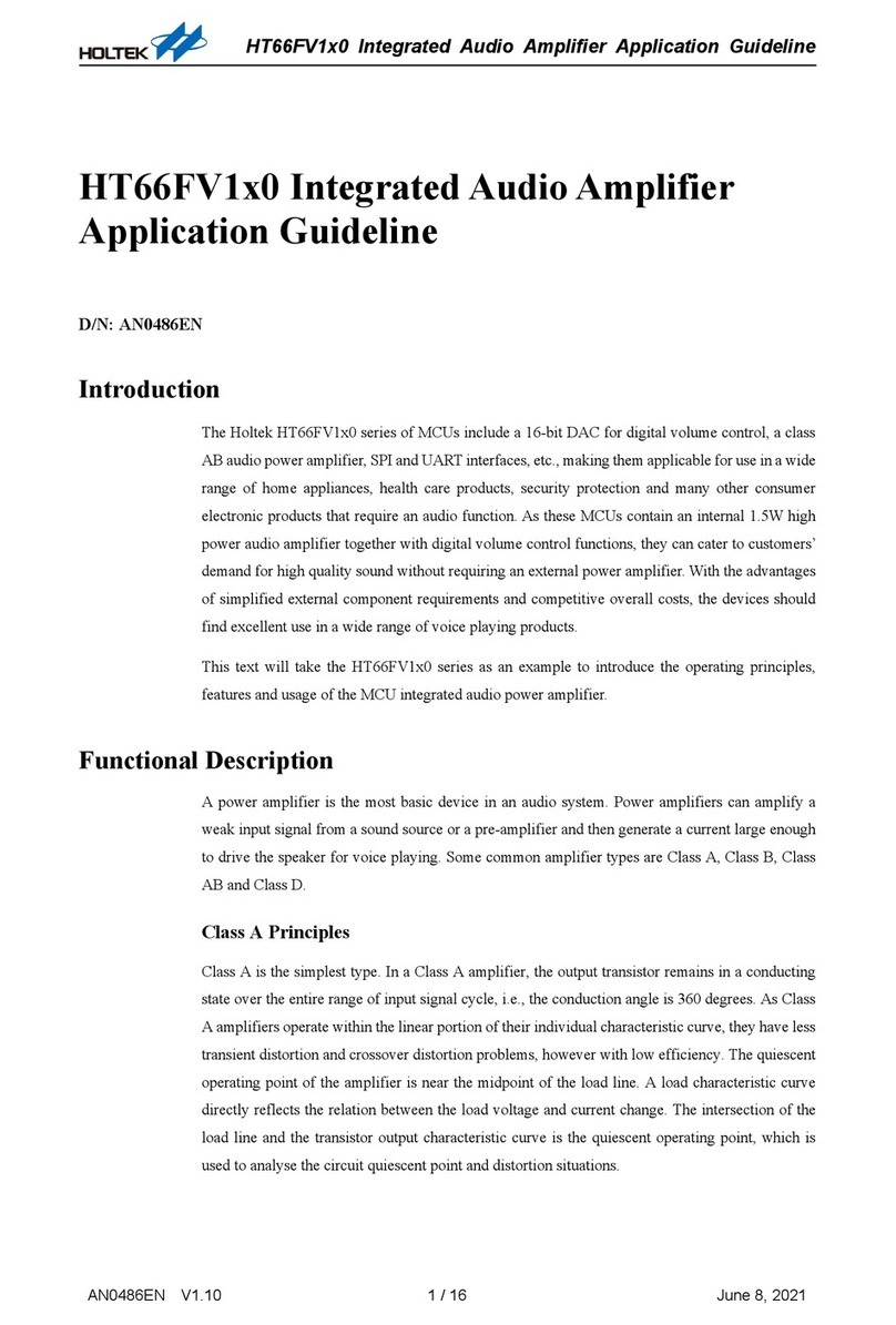 Holtek HT66FV1 0 Series Application guideline
