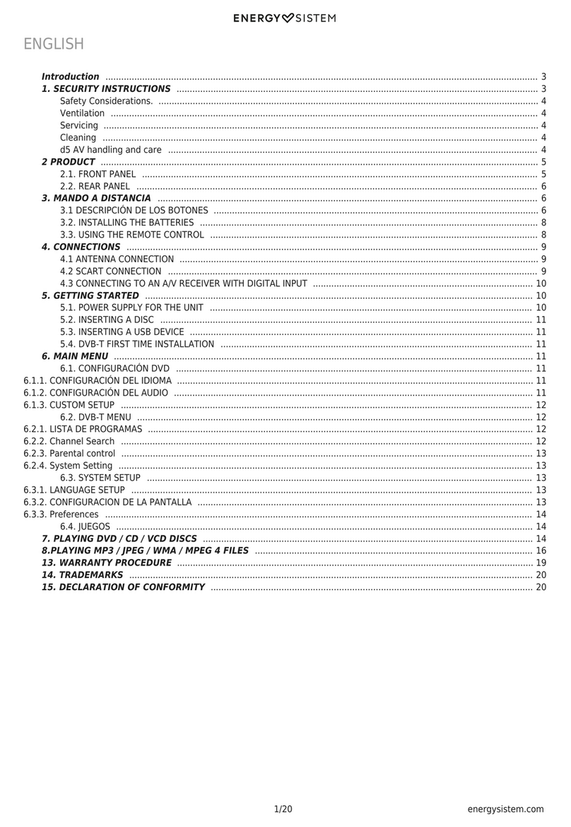 ENERGY SISTEM Combo d5 AV user manual