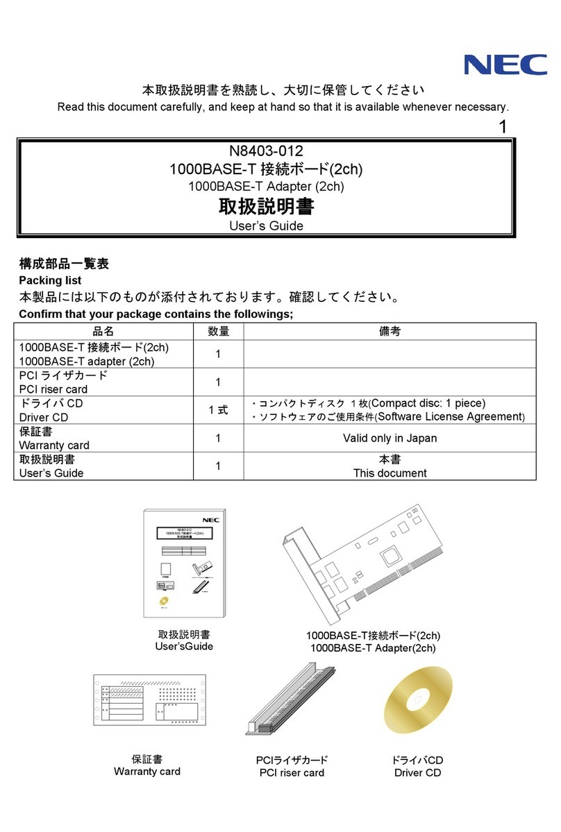 NEC 1000BASE-T manual