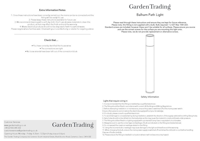 Garden Trading Balham Path Light quick start guide