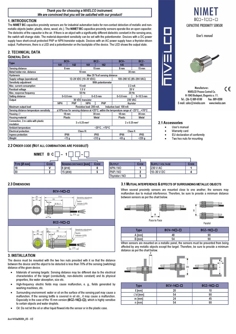 NIVELCO BCV-141 user manual