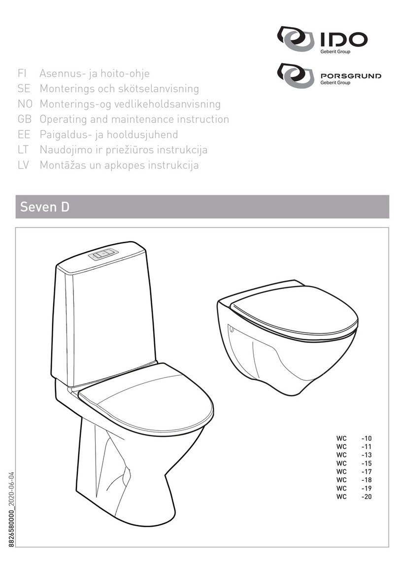 Geberit IDO PORSGRUND Seven D Operating and maintenance instructions