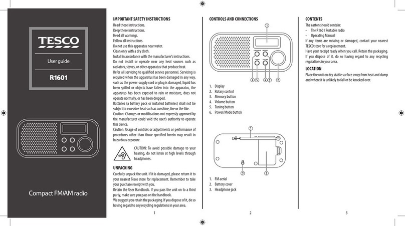 Tesco R1601 User manual