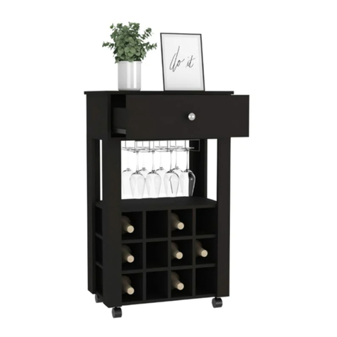 TUHOME Furniture MEMPHIS BAR CART Assembly instructions