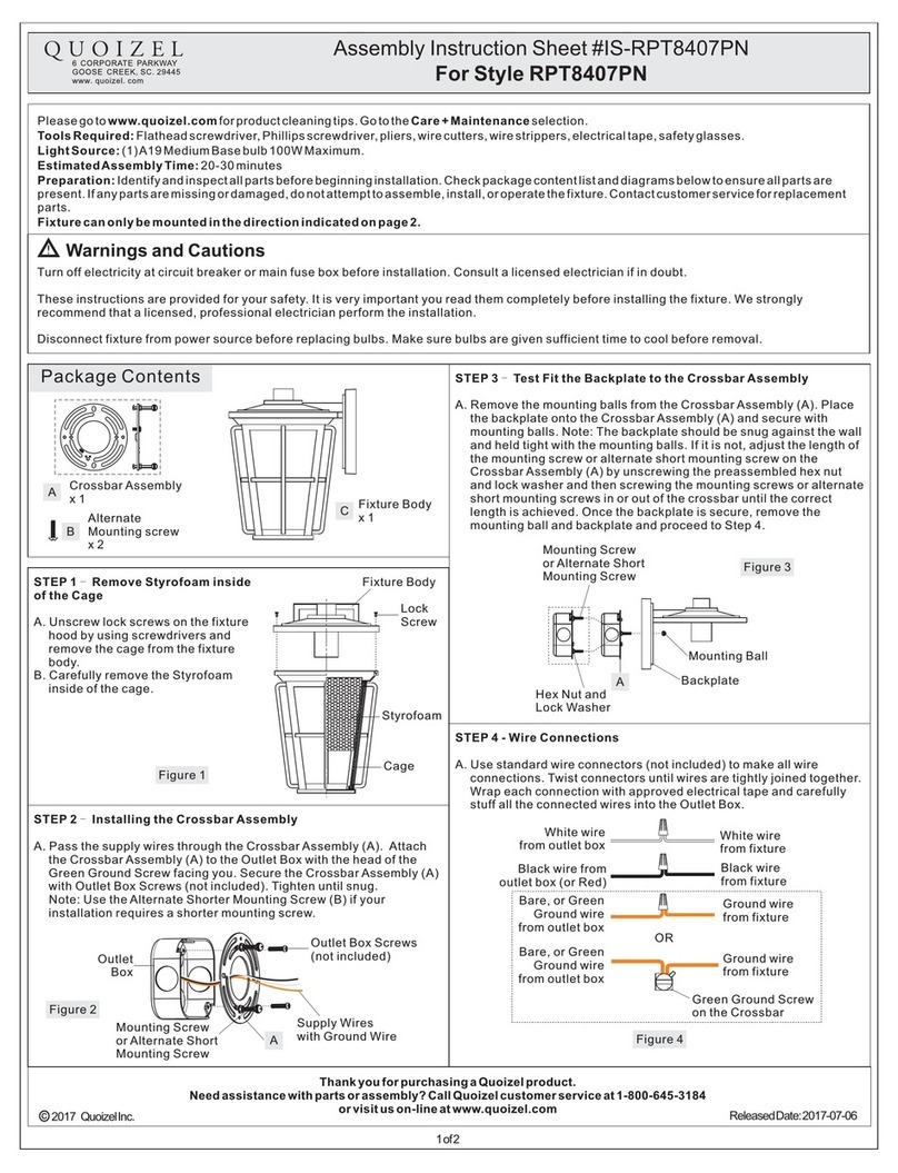 Quoizel IS-RPT8407PN Mounting instructions