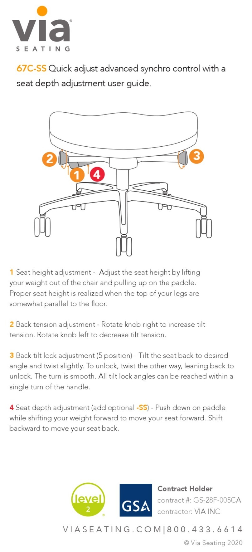 Via Seating 67C-SS User manual Via Seating 67C-SS User manual