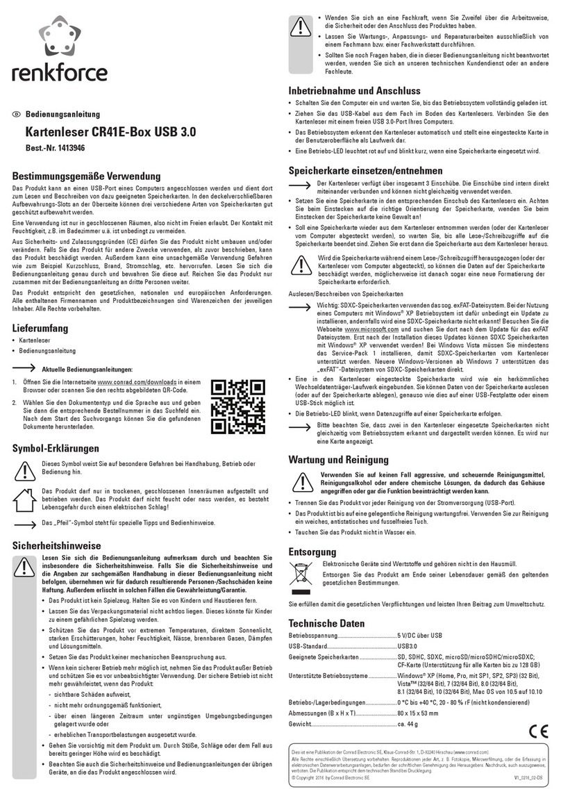 Renkforce CR41E-Box USB 3.0 User manual