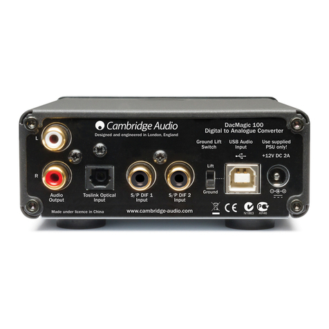 Cambridge Audio AZUR DacMagic 100 User manual Cambridge Audio AZUR DacMagic 100 User manual