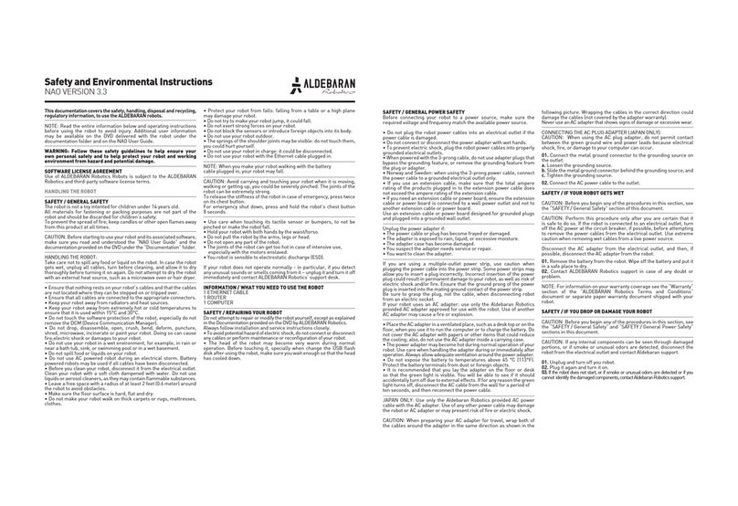 ALDEBARAN Robotics NAO 3.3 quick guide ALDEBARAN Robotics NAO 3.3 quick guide
