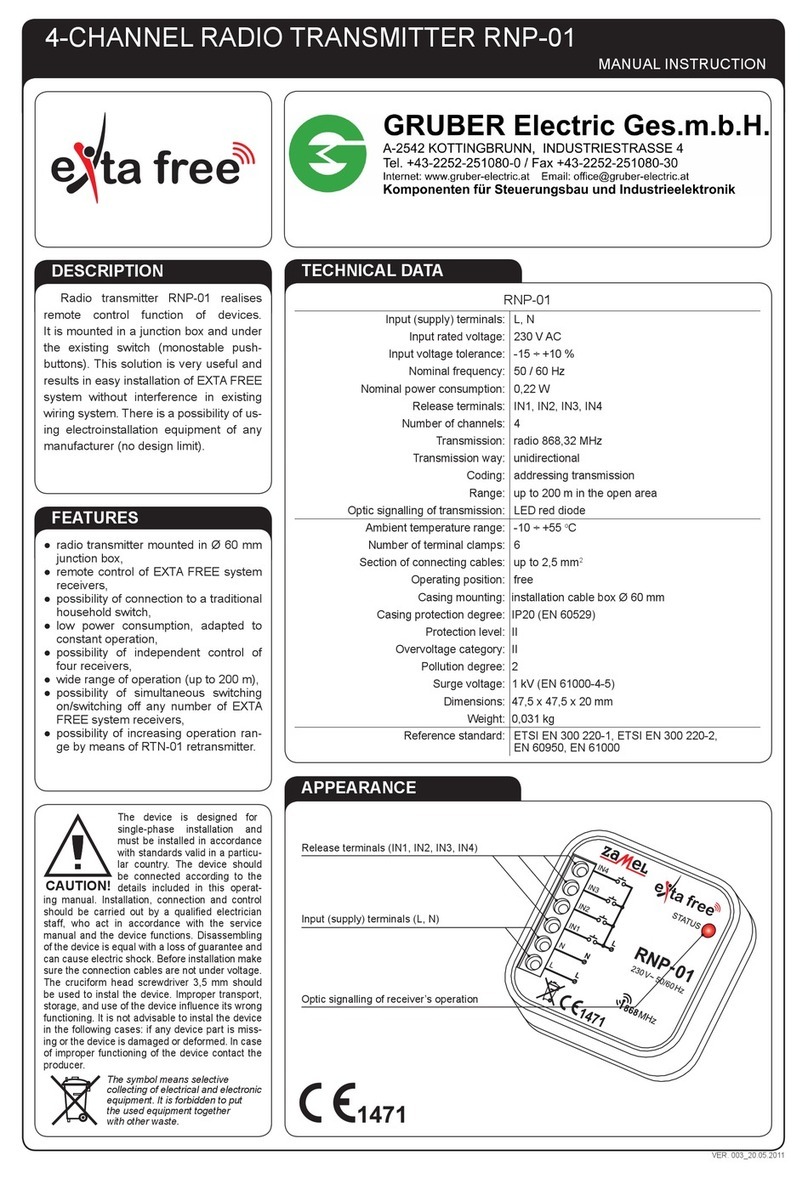 Gruber extra free RNP-01 Manual instruction