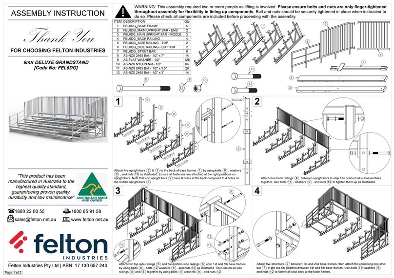 felton industries DELUXE GRANDSTAND FEL6DG Assembly instruction