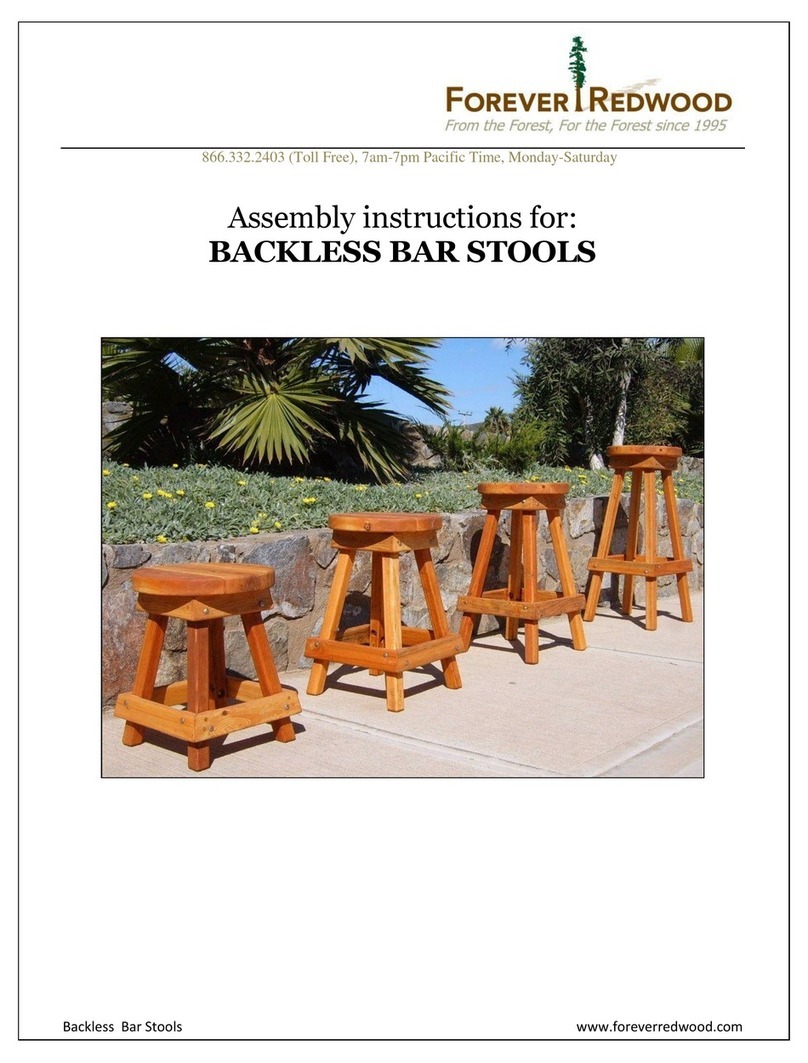 Forever Redwood BACKLESS BAR STOOLS Assembly instructions Forever Redwood BACKLESS BAR STOOLS Assembly instructions