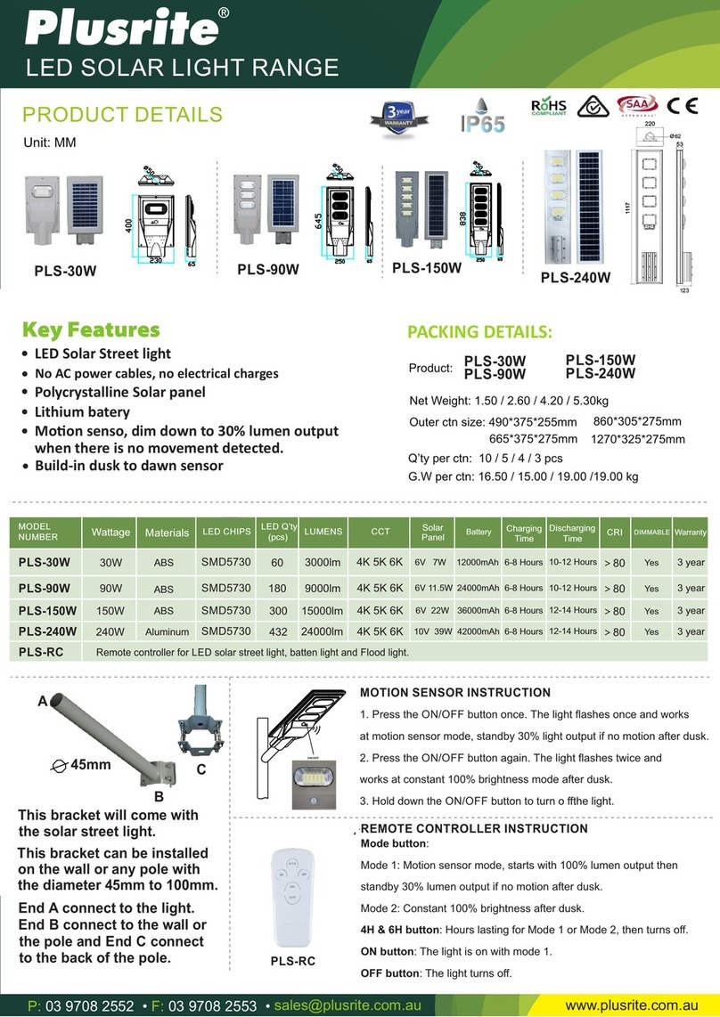 Plusrite PLS-30W quick start guide