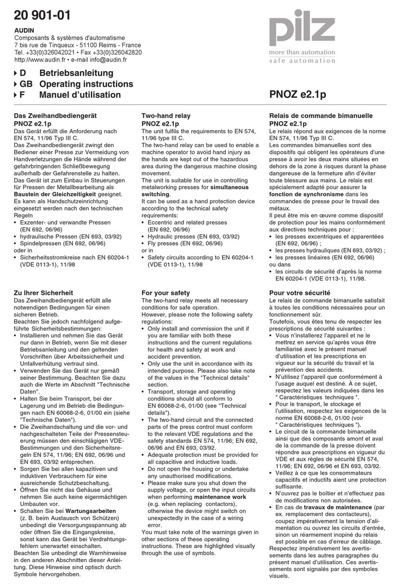 Pilz PNOZ e2.1p User manual Pilz PNOZ e2.1p User manual