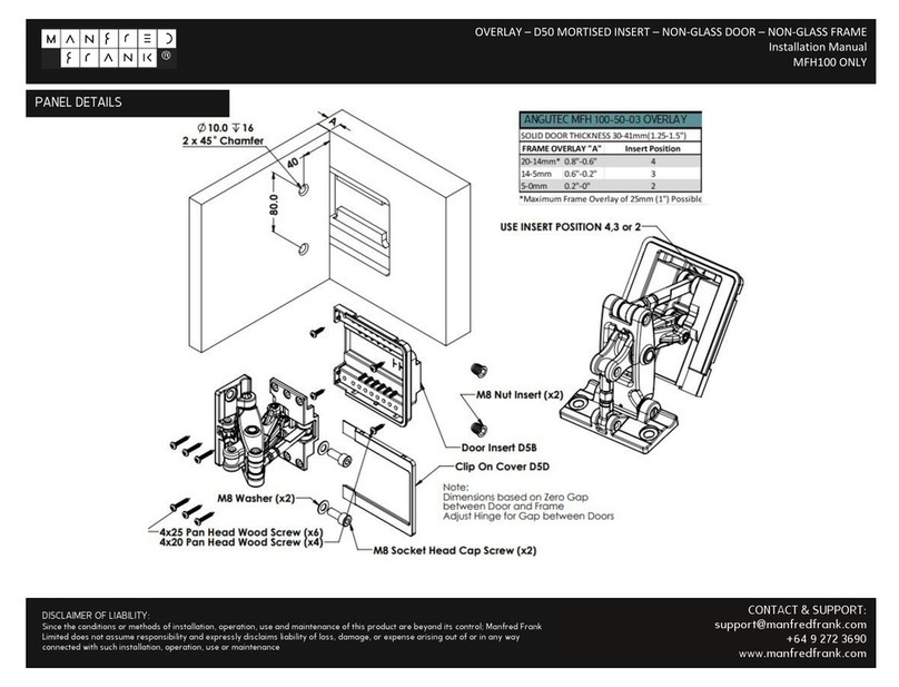 manfred frank MFH100 installation manual