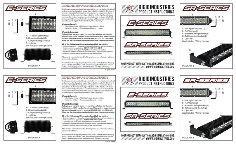 Rigid Industries E Series Product instructions