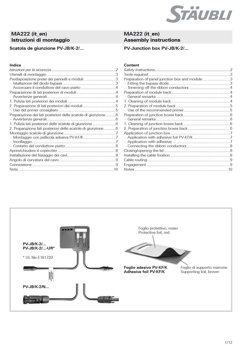 Staubli PV-Junction box User manual