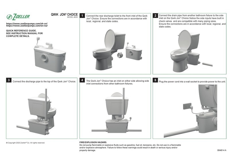 Zoeller QWIK JON CHOICE 200 Quick reference guide