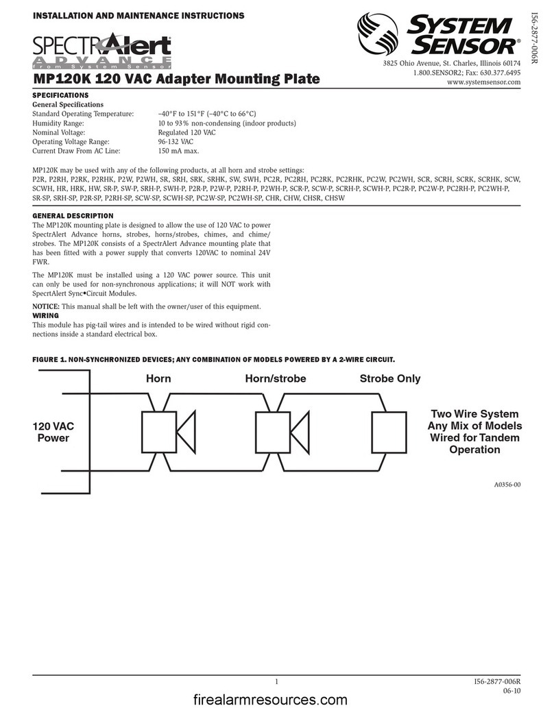 System Sensor SpectrAlert MP120K User manual