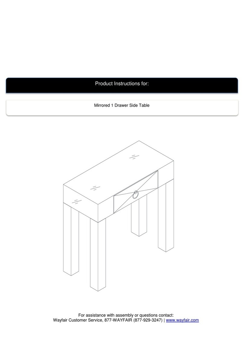 Wayfair Mirrored 1 Drawer Side Table quick start guide