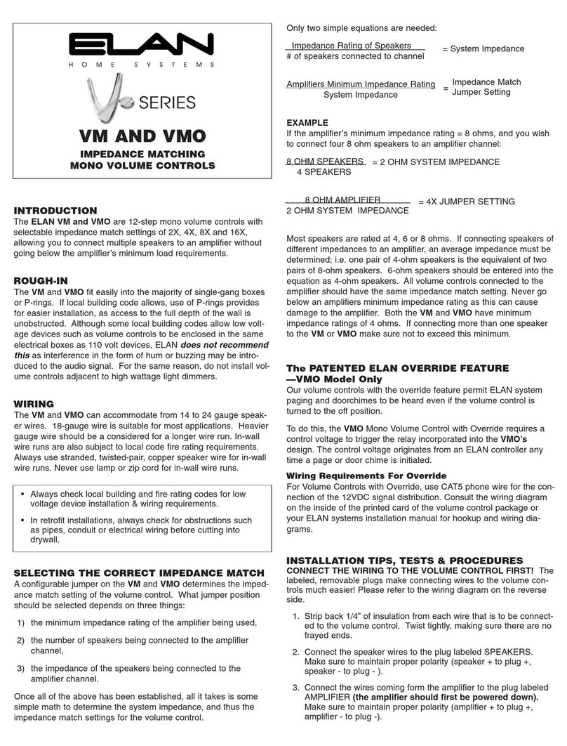 Elan V Series User manual