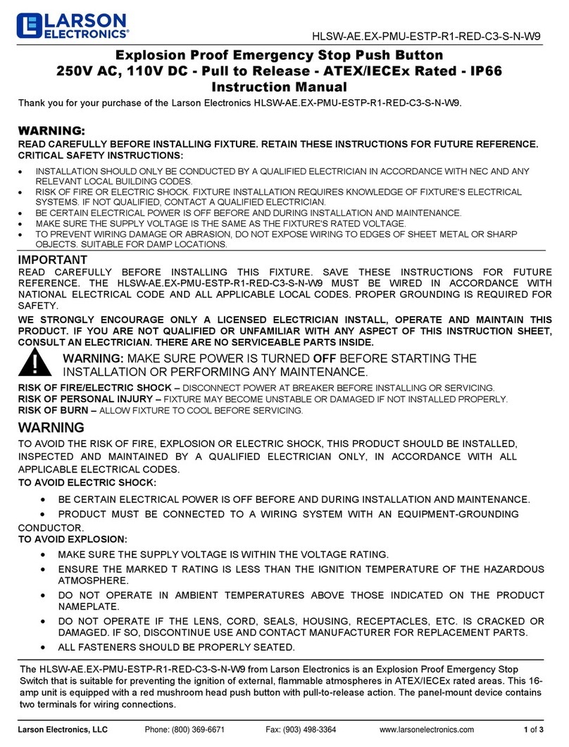 Larson Electronics HLSW-AE.EX-PMU-ESTP-R1-RED-C3-S-N-W9 instruction manual