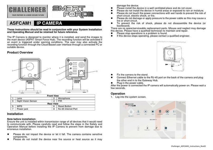 Challenger SMART FORCE ASFCAM1 quick start guide