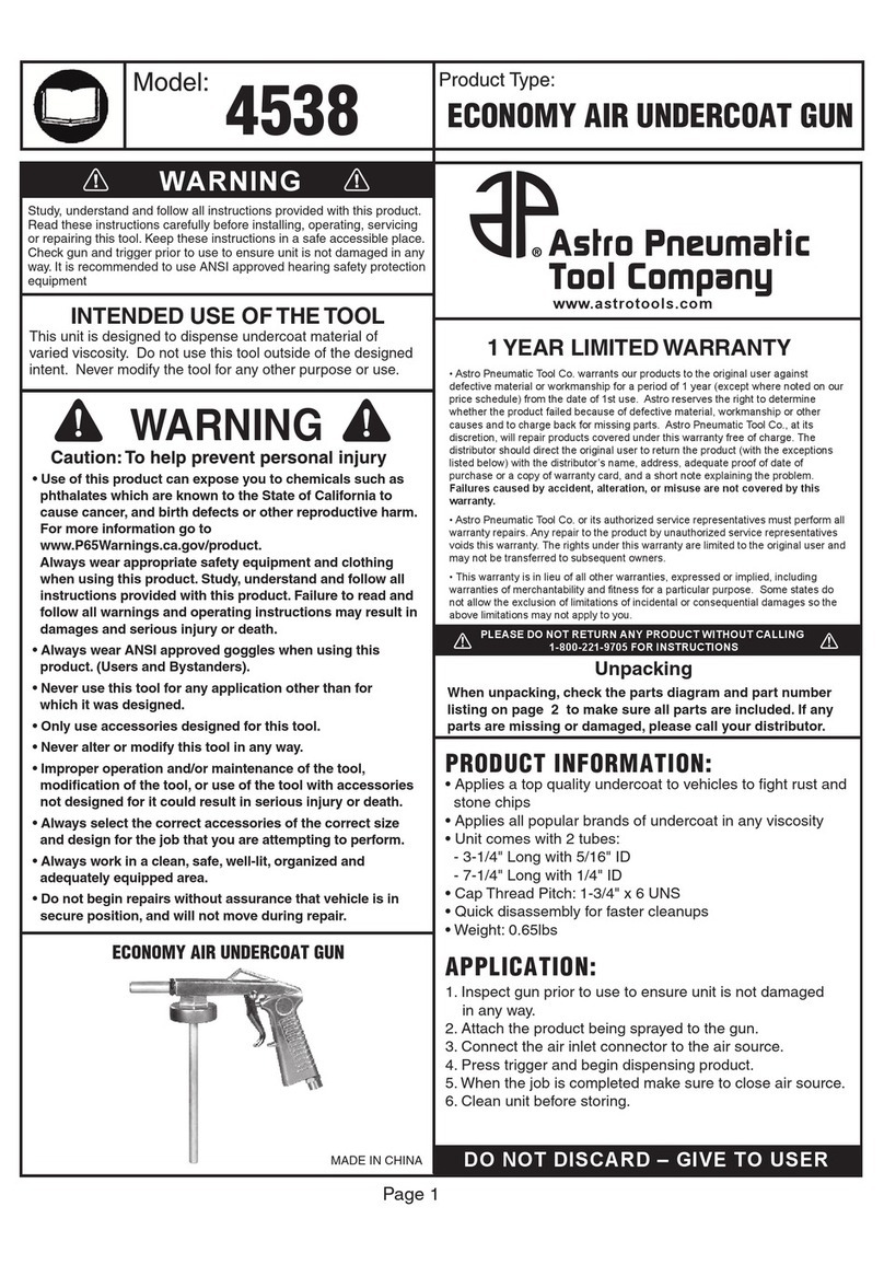 Astro Pneumatic Tool 4538 quick start guide Astro Pneumatic Tool 4538 quick start guide