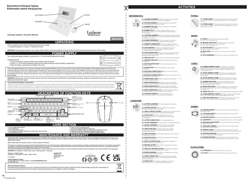 LEXIBOOK JC598i17 Series instruction manual LEXIBOOK JC598i17 Series instruction manual